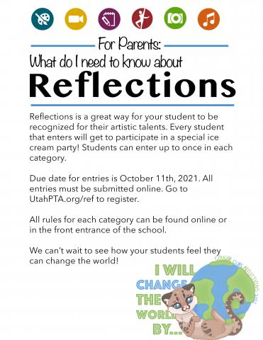 Reflections is a great way for you student to be recognized for their artistic talents. Entries due October 11. 