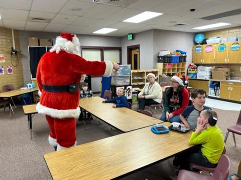 Santa visiting classes